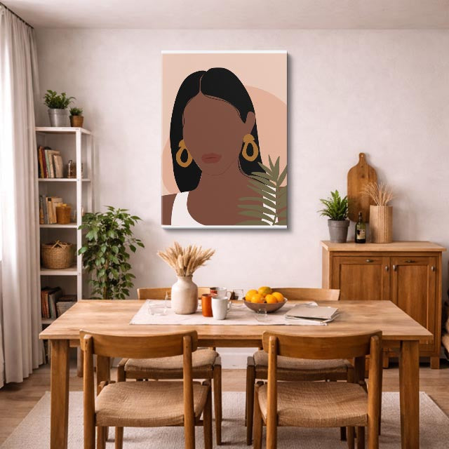 cuadro canvas ilustracion humana retrato oliva estilo contemporaneo