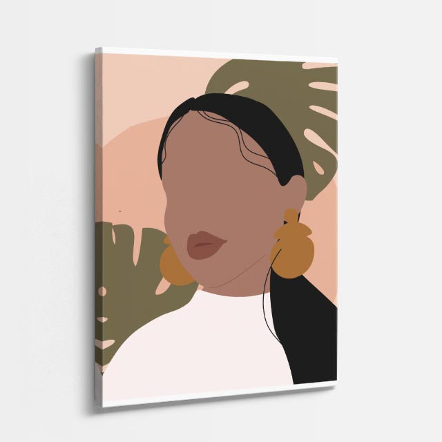 cuadro canvas ilustracion humana perfil sol estilo contemporaneo
