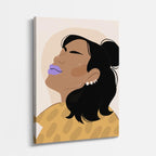 cuadro canvas ilustracion humana leopardo lila estilo contemporaneo