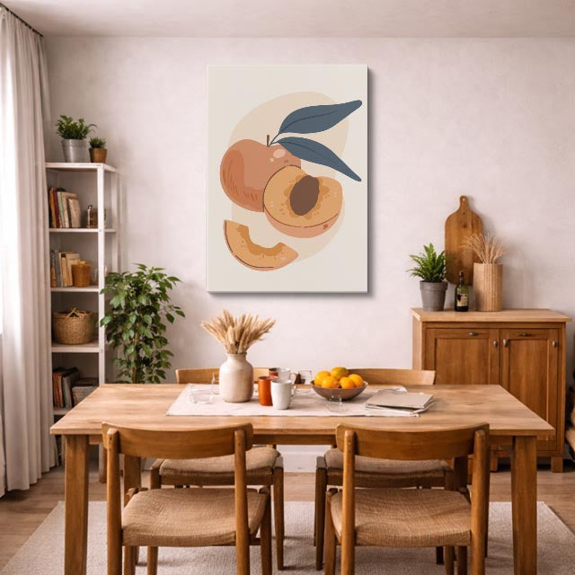 cuadro canvas ilustracion humana durazno zen estilo contemporaneo