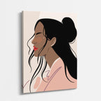 cuadro canvas ilustracion humana perfil carmin estilo contemporaneo
