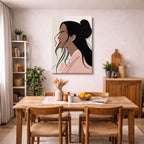 cuadro canvas ilustracion humana perfil carmin estilo contemporaneo