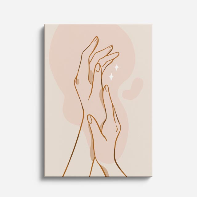 cuadro canvas ilustracion humana manos de luz estilo contemporaneo