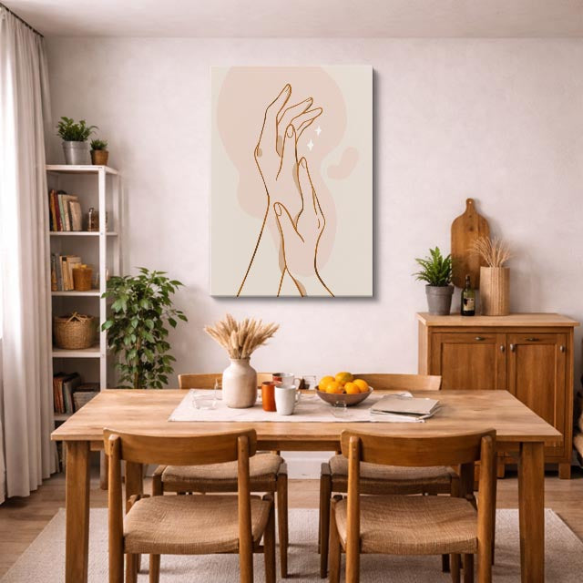 cuadro canvas ilustracion humana manos de luz estilo contemporaneo