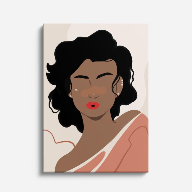 cuadro canvas ilustracion humana mirada coral estilo contemporaneo