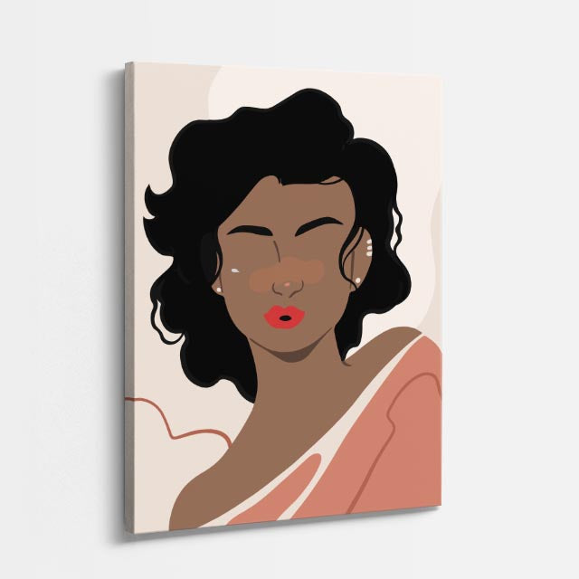 cuadro canvas ilustracion humana mirada coral estilo contemporaneo