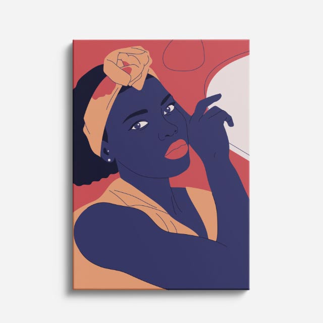 cuadro canvas ilustracion humana sol indigo estilo contemporaneo