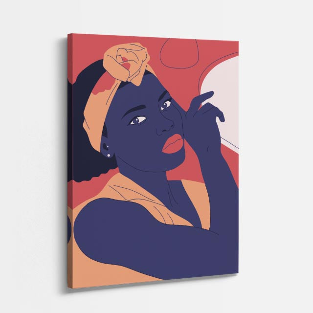 cuadro canvas ilustracion humana sol indigo estilo contemporaneo