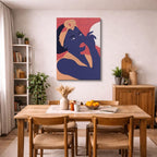 cuadro canvas ilustracion humana sol indigo estilo contemporaneo