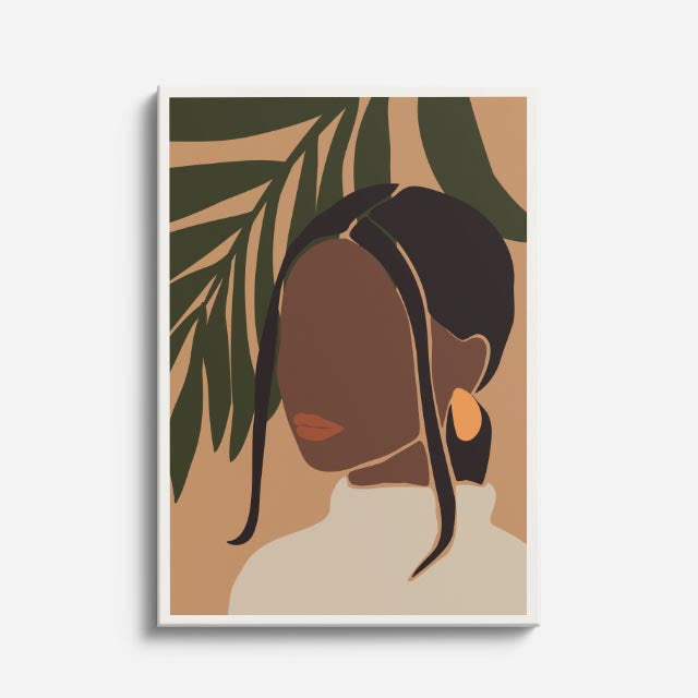 cuadro canvas ilustracion humana sombra botanica estilo contemporaneo