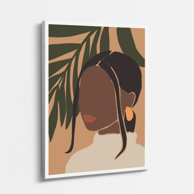 cuadro canvas ilustracion humana sombra botanica estilo contemporaneo