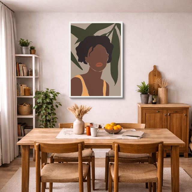 cuadro canvas ilustracion humana luz oliva estilo contemporaneo