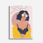cuadro canvas ilustracion humana gafas doradas estilo contemporaneo
