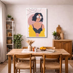 cuadro canvas ilustracion humana gafas doradas estilo contemporaneo