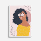 cuadro canvas ilustracion humana rizo mostaza estilo contemporaneo