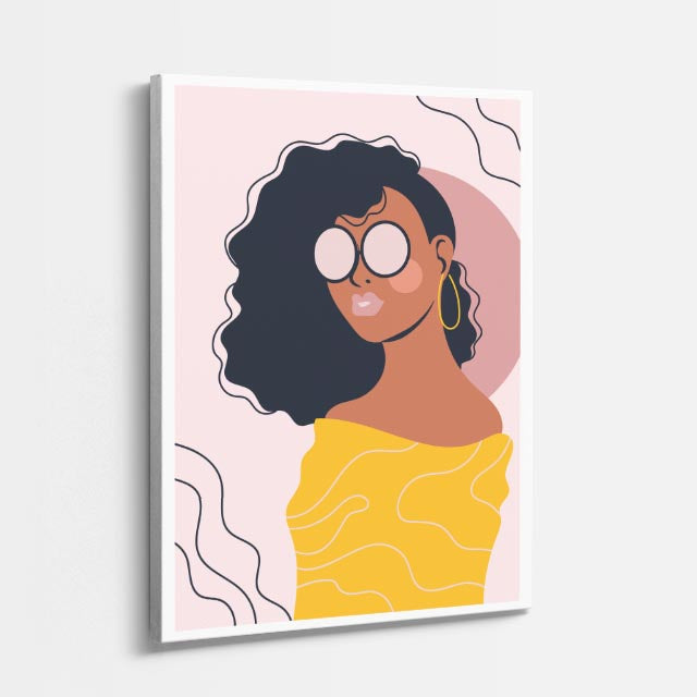 cuadro canvas ilustracion humana rizo mostaza estilo contemporaneo