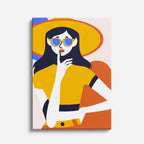 cuadro canvas ilustracion humana chic amarillo estilo contemporaneo