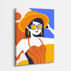 cuadro canvas ilustracion humana naranja pop estilo contemporaneo