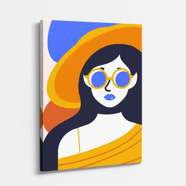 cuadro canvas ilustracion humana oro marino estilo contemporaneo