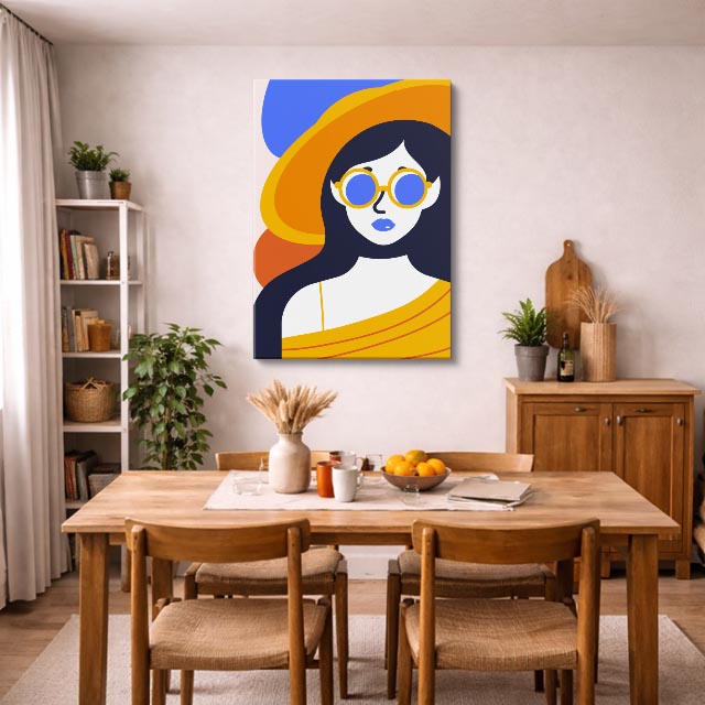 cuadro canvas ilustracion humana oro marino estilo contemporaneo
