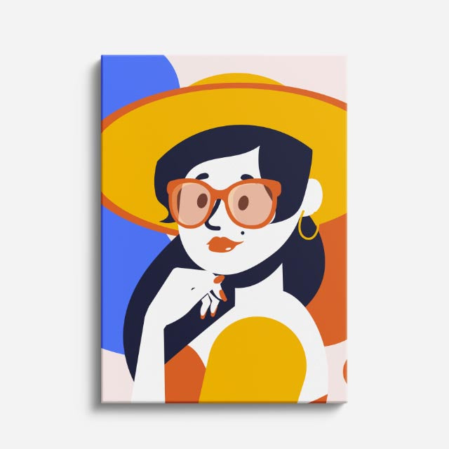 cuadro canvas ilustracion humana aro coral estilo contemporaneo