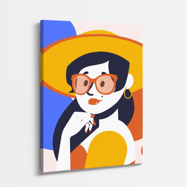 cuadro canvas ilustracion humana aro coral estilo contemporaneo