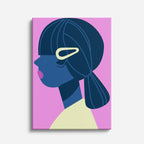 cuadro canvas ilustracion humana perfil violeta estilo contemporaneo