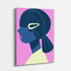 cuadro canvas ilustracion humana perfil violeta estilo contemporaneo