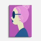 cuadro canvas ilustracion humana cabello magenta estilo contemporaneo