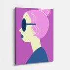 cuadro canvas ilustracion humana cabello magenta estilo contemporaneo