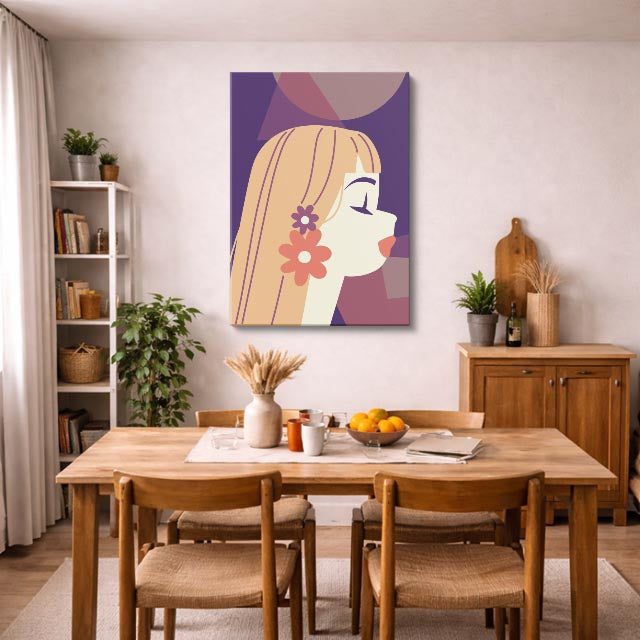 cuadro canvas ilustracion humana flor de miel estilo contemporaneo
