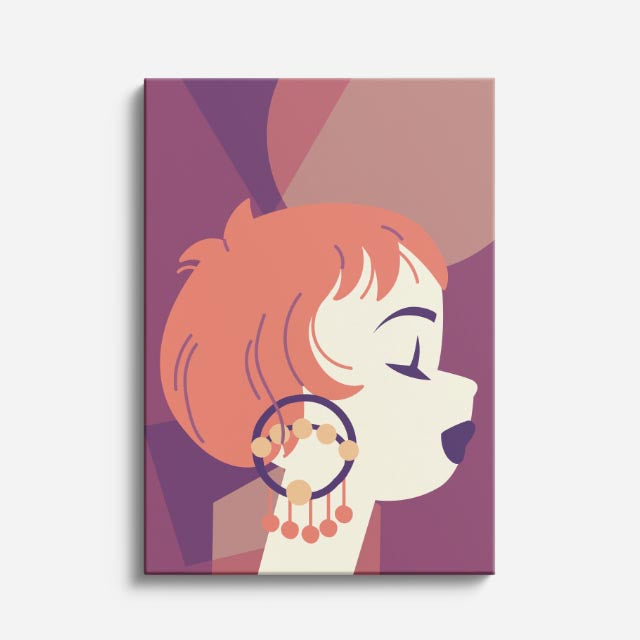 cuadro canvas ilustracion humana rubor naranja estilo contemporaneo