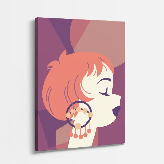 cuadro canvas ilustracion humana rubor naranja estilo contemporaneo