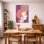 cuadro canvas ilustracion humana rubor naranja estilo contemporaneo