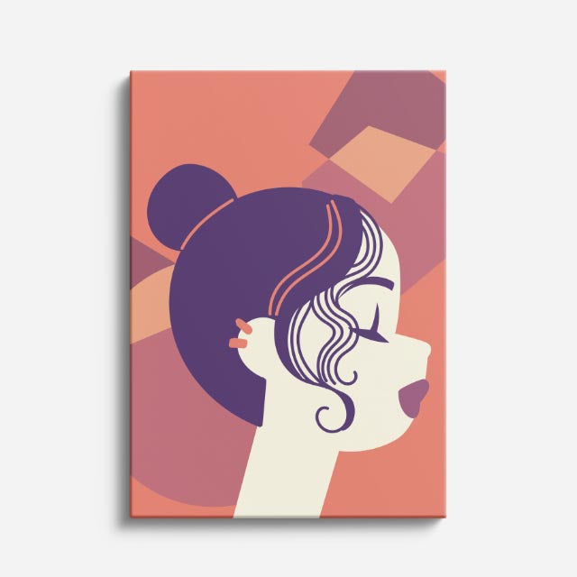 cuadro canvas ilustracion humana mono de coral estilo contemporaneo