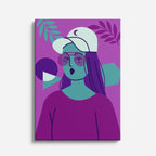 cuadro canvas ilustracion humana violeta urbana estilo contemporaneo