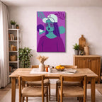 cuadro canvas ilustracion humana violeta urbana estilo contemporaneo
