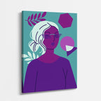 cuadro canvas ilustracion humana pulso purpura estilo contemporaneo