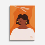 cuadro canvas ilustracion humana aura naranja estilo contemporaneo