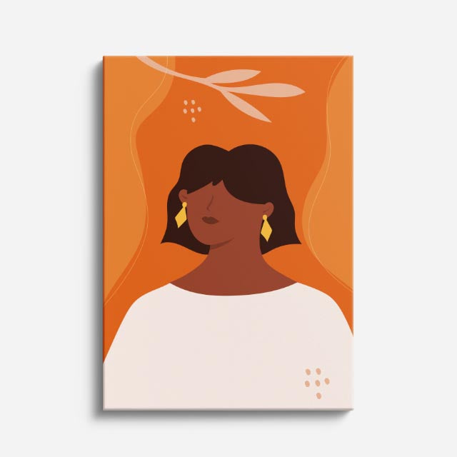 cuadro canvas ilustracion humana aura naranja estilo contemporaneo