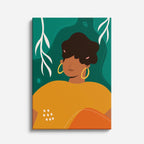 cuadro canvas ilustracion humana rizo esmeralda estilo contemporaneo