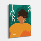 cuadro canvas ilustracion humana rizo esmeralda estilo contemporaneo