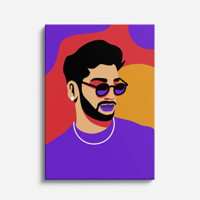 cuadro canvas ilustracion humana vibra purpura estilo contemporaneo