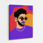 cuadro canvas ilustracion humana vibra purpura estilo contemporaneo