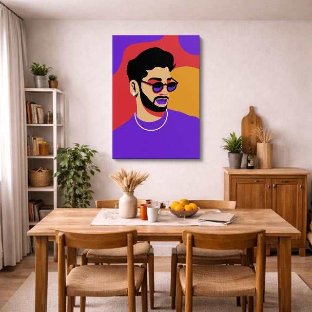 cuadro canvas ilustracion humana vibra purpura estilo contemporaneo