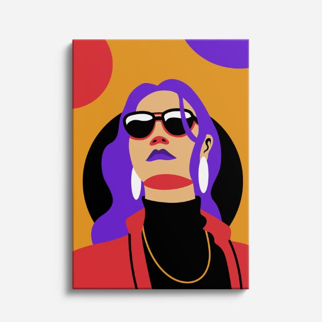 cuadro canvas ilustracion humana noir magenta estilo contemporaneo