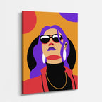 cuadro canvas ilustracion humana noir magenta estilo contemporaneo