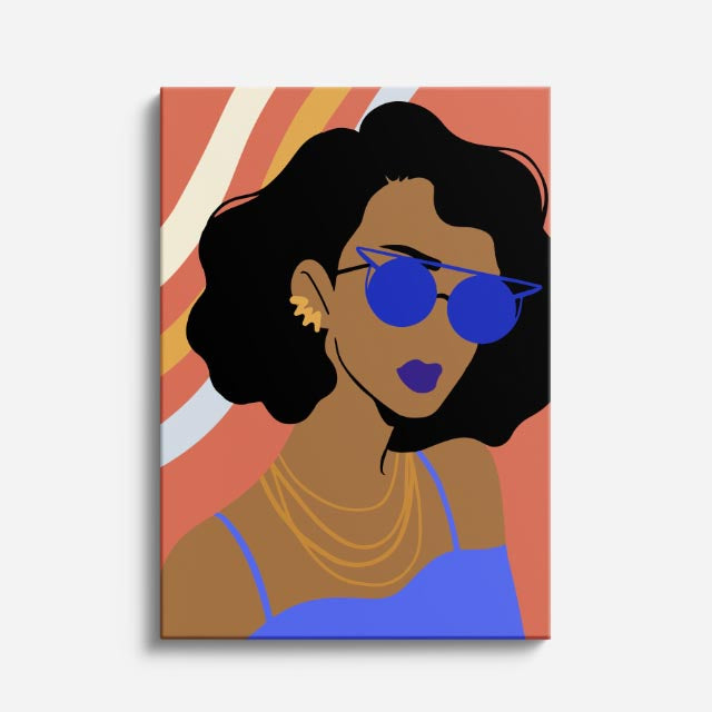 cuadro canvas ilustracion humana gafas de cobre estilo contemporaneo