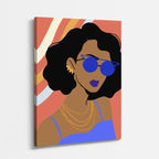 cuadro canvas ilustracion humana gafas de cobre estilo contemporaneo