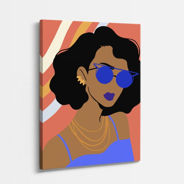 cuadro canvas ilustracion humana gafas de cobre estilo contemporaneo